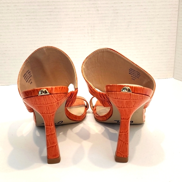 Carvela Women's Orange Croc Print Leather Stiletto Heels Dress Sandal Size 7.5 - Picture 6 of 6